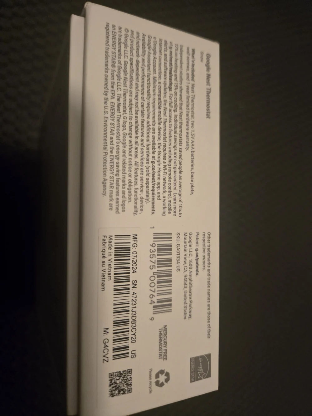 google Nest Thermostat - White and Silver Accent